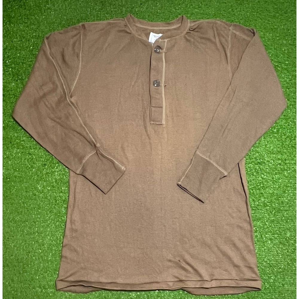 Vintage Military Undershirt Cold Weather M Brown Wool Blend Type 1 Class 3 Lally